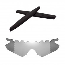 Walleva Transition/Photochromic Vented Polarized Replacement Lenses and Black Earsocks for Oakley M Frame Heater Sunglasses
